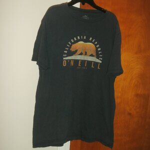 O'Neill Surf Line California Republic Graphic Tee T Shirt Modern Fit Gray size L
